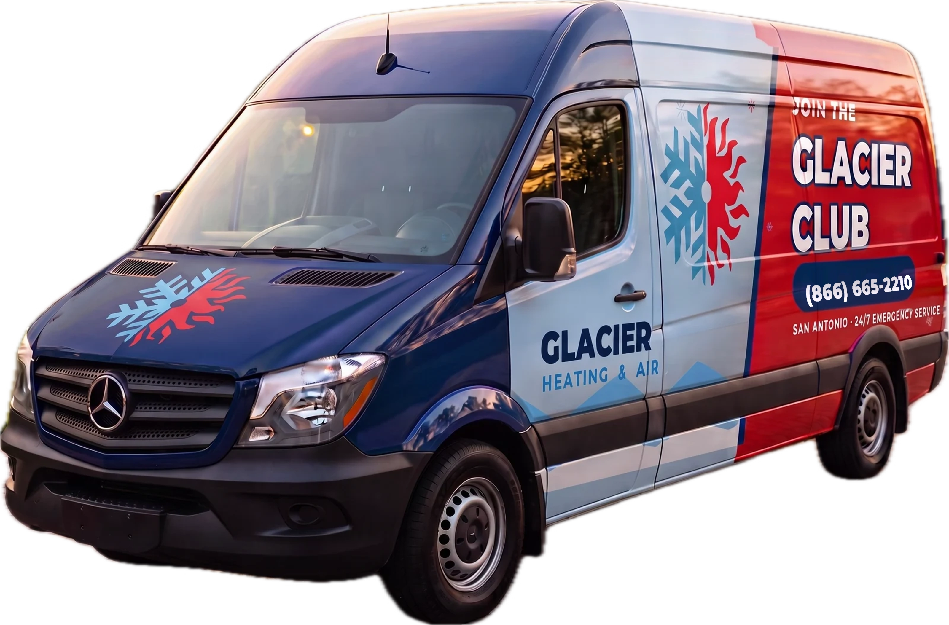 Glacier Heating & Air wrapped Mercedes-Benz Sprinter service van